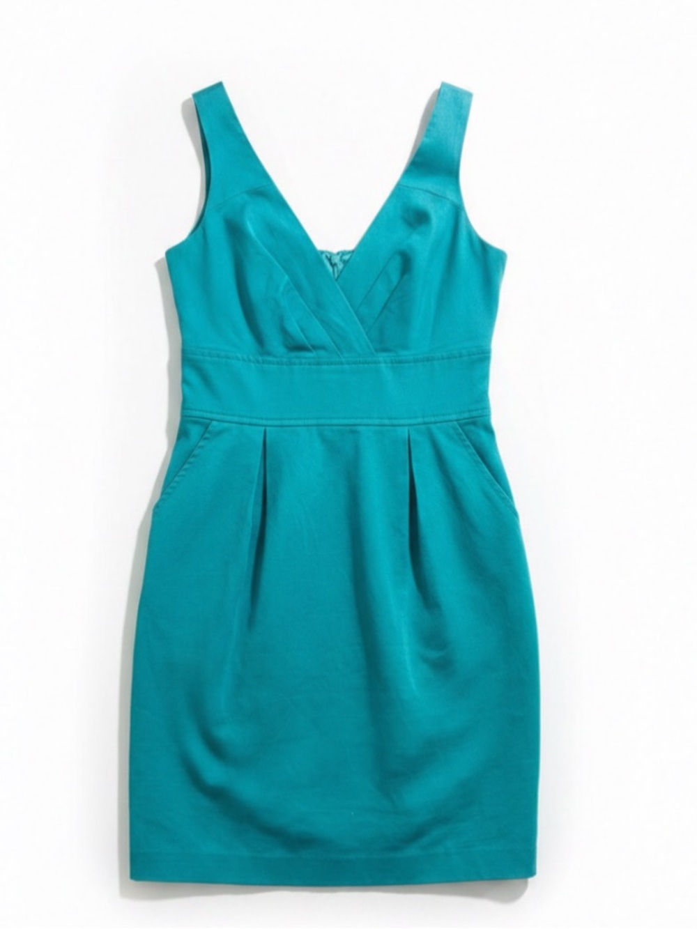 Express Teal V-Neck Sleeveless Sheath Dress‎